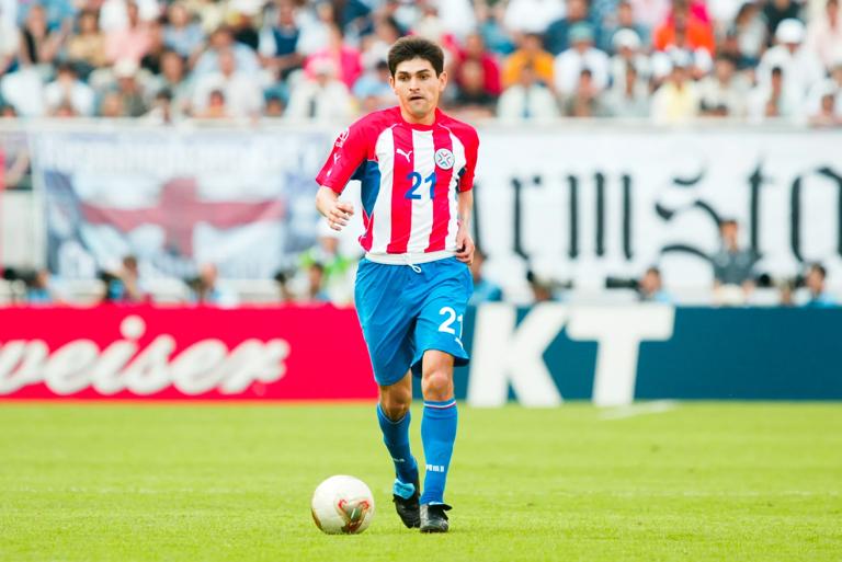 Denis CANIZA (Paraguay) during the FIFA World Cup match between Germany and Paraguay on June 15, 2002 in Jeju Stadium, South Korea. (photo by Alain Gadoffre / Onze / Icon Sport via Getty Images)